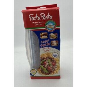 Fasta Pasta Microwave Cooker and Strainer Made in USA Dishwasher Safe Top Rack